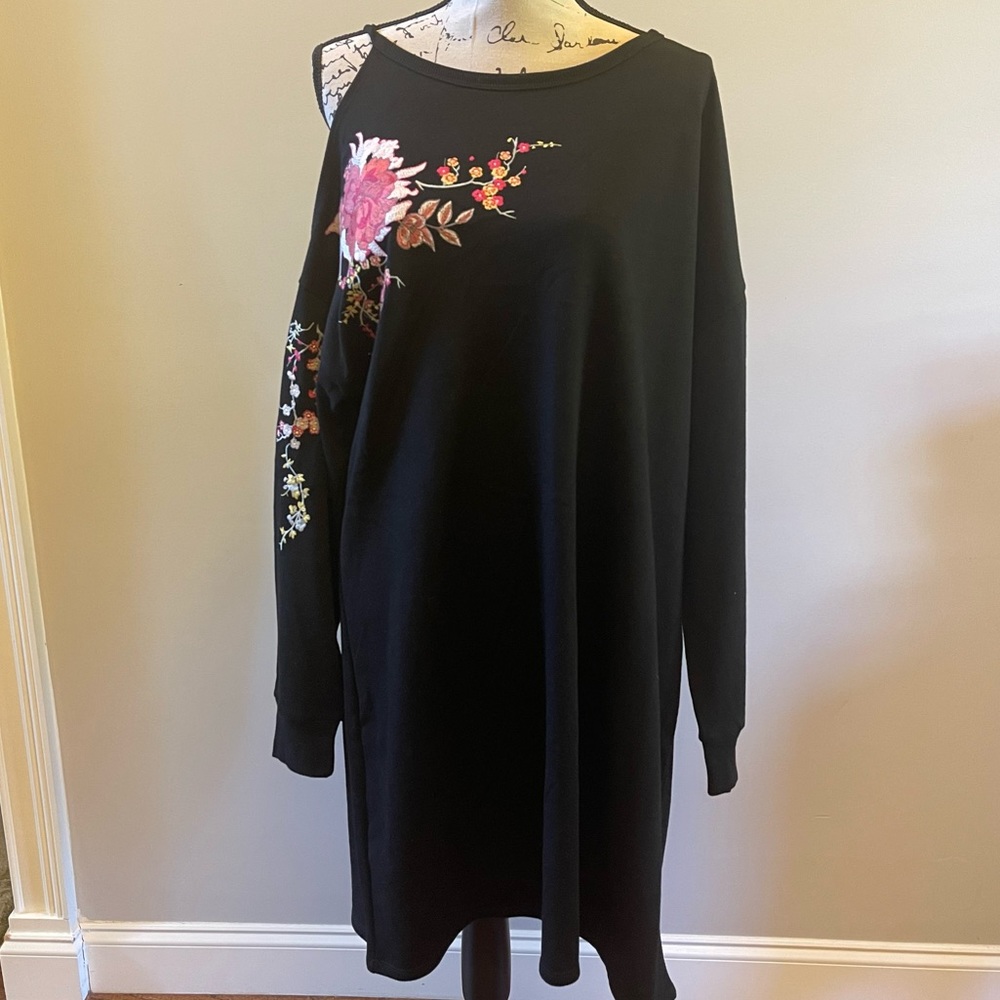 Open Shoulder (One) Sweatshirt Dress